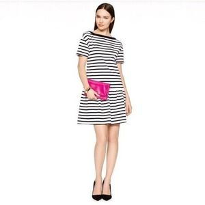 KATE SPADE Striped Drop Waist Dress Short Sleeve